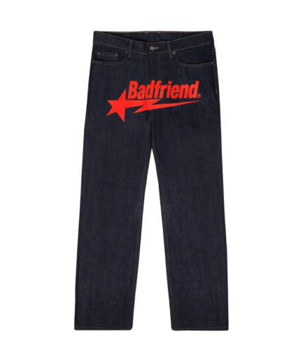 Badfriend Star Jeans Black Red